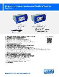 Thumbnail of document Data Sheet - PD6620 Loop Leader Loop-Powered Rate/Totalizer